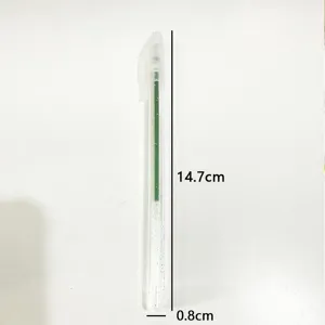 Transparante glitter gelpen met groene vulling voor dagboek en notities, 14,7 cm.