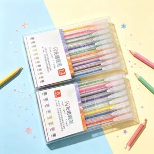 Kleurrijke Glitter Gelpennen Set Sprankelende Sterren Gekleurde Neutrale Pennen Voor Kinderdagboek En Dagelijkse Schoolbenodigdheden