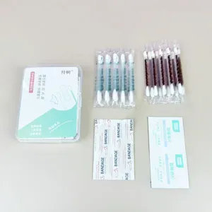 Household Portable Disinfection Kit Disposable Cotton Pads Iodine Swabs Outdoor Travel Emergency Care Case