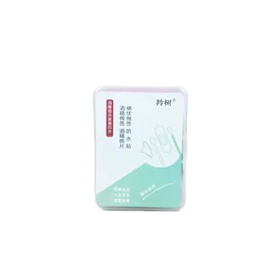 Portable first aid kit box with alcohol swabs iodine cotton buds waterproof patches for travel