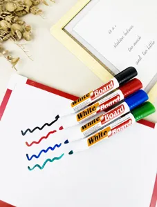 Erasable whiteboard marker set with four vibrant colors for office school and teaching