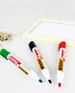 Close up of whiteboard marker pen tip detail, smooth writing experience, office stationery.
