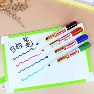 4-pack colored whiteboard markers set with erasable board and eraser for office and school.
