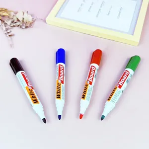 4-pack colored dry erase whiteboard markers set with eraser caps for school office teaching.