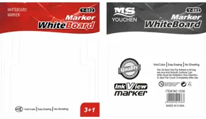 Whiteboard marker set with eraser, dry erase pens for office school and home teaching use.