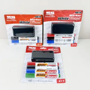 Whiteboard marker set with eraser, smooth writing dry erase markers for office school use