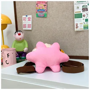 Zaino in peluche rosa forma stella zainetto carino cartone animato morbido fluffy