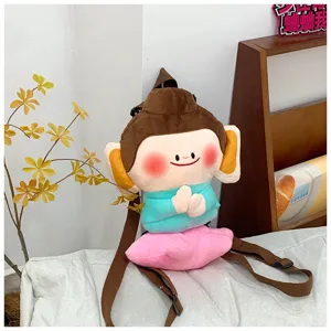 Simpatico zaino in peluche loto Buddha morbida bambola di guarigione zaino casual quotidiano