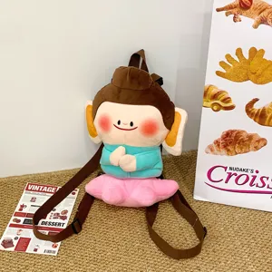 Carino Buddha Peluche Cartone Animato Bambola Zaino Morbido Animale Imbottito Borsa Scolastica Casual Daypack Per Donne Ragazze
