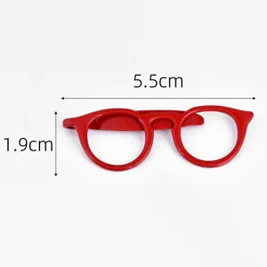 Red miniature glasses toy accessory 5.5cm width clear size display detail photo