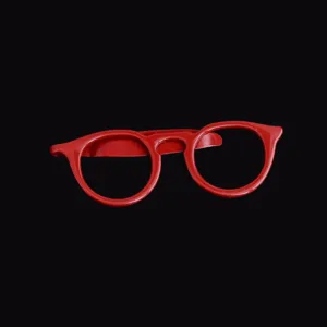 Red glasses shaped tie clip, creative metal accessory for men suits and wedding wear.
