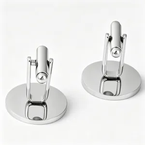 Stainless steel polished round cufflinks for men, elegant French shirt cuff link accessories.