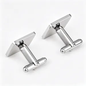 Stainless steel square mirror polished french cufflinks for men shirt cufflink details.