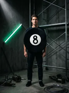 Costume de boule 8 d'Halloween drôle noir billard cosplay tenue pour spectacle sur scène