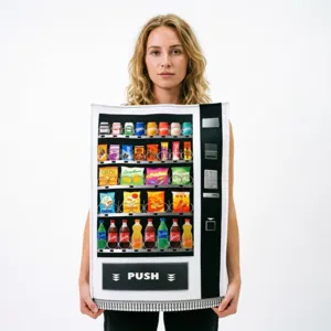 Drôle de costume de distributeur automatique d'Halloween pour cosplay, tenue unique.