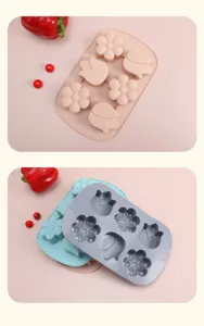 Silicone cake mold flower tulip chocolate jelly pudding baking pan muffin tray kitchen tool