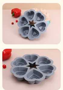 Silicone cake baking mold heart shaped muffin tray chocolate jelly pudding pan kitchen tool