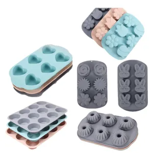 Silicone Cake Mold Chocolate Jelly Muffin Cup Baking Pan Nonstick Flexible Heat Resistant Candy Molds Multi Cavity Pastry Baking Tools
