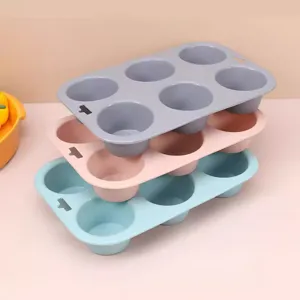 6-cup silicone muffin cake baking mold non-stick cupcake pan kitchen pastry tool tray