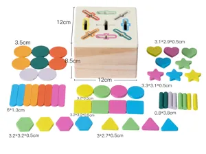 Caja de clasificación de formas de madera para niños, juguete educativo bloques geométricos.