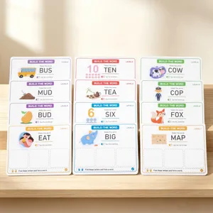 Kids word spelling learning cards educational toy early education letter matching and reading 3-6y