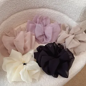 Chouchous de cheveux en tulle surdimensionnés aux couleurs chics, élégants pour queues.