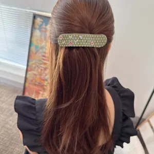 Korean style acetate polka dot large hair clip elegant barrette for women chic hair styling accessories.
