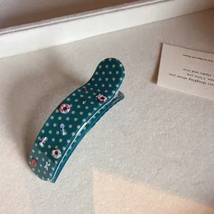 Korean acetate polka dot large hair claw clip elegant retro styling daily hair accessory