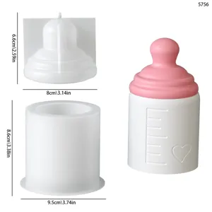 Silicone mold for baby bottle storage jar, perfect for DIY epoxy resin and candle crafts.