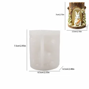 Silicone mold for Easter tree stump rabbit candle cup, DIY aromatic candle gypsum mold craft.