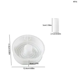 DIY silicone mold set for circular vase and flower pots, white resin casting craft tool.