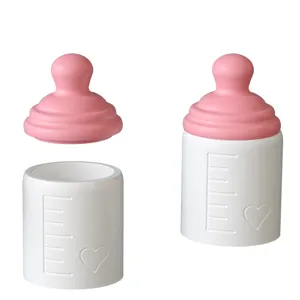 Cute heart baby bottle silicone mold for DIY storage jar, candle cup, and resin crafts.