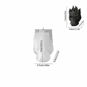 Stampo in silicone a teschio di fiamma per candele profumate fai da te e gesso artigianale.