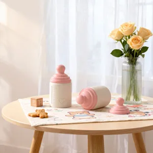 Baby bottle shaped silicone mold storage jar DIY scented candle cup home decor table ornament