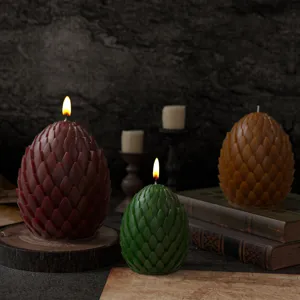 Bougie œuf écaille de dragon 3D style sombre aromathérapie ornement décoratif bougie parfumée
