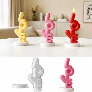 DIY LOVE Letter Candle Silicone Mold 3D Resin Plaster Casting Mold Valentine's Day Home Decor Craft Mold