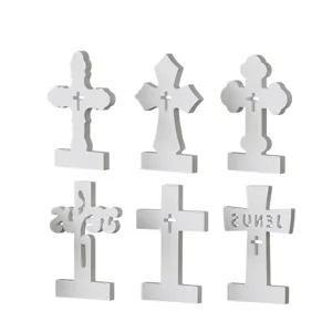 Cross candle holder silicone mold for DIY aromatherapy plaster base and decorative cross inserts.