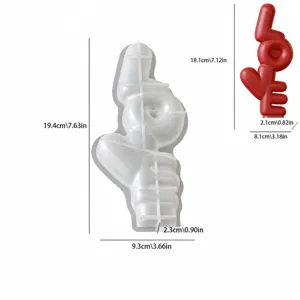 LOVE letter candle silicone mold 3D romantic Valentine gift resin plaster craft tools