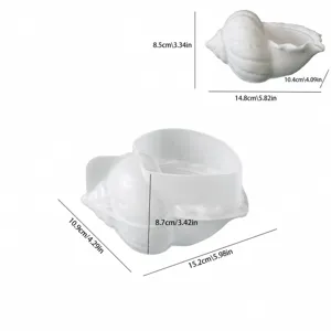 Large conch shell silicone mold for DIY storage box, candle jar or gypsum ornaments.