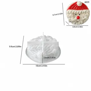 Vista dettagliata dello stampo in silicone di Babbo Natale con dimensioni precise per candele.