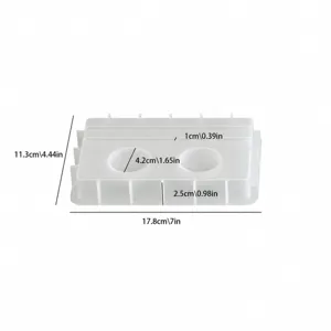 Rectangular double-hole silicone mold for DIY aromatherapy candle holder base tool