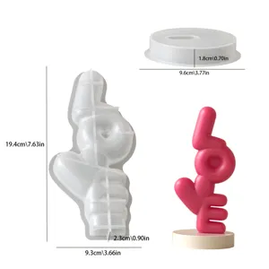 LOVE letter silicone mold for 3D candle making, DIY resin and plaster decor tool