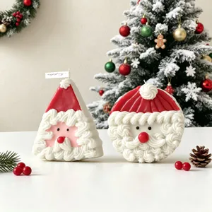 Stampo per candela profumata Babbo Natale di Natale, decorazione in cera stile crema dettaglio