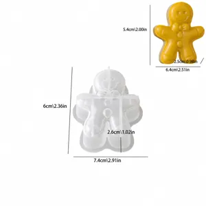 Christmas gingerbread man silicone mold for aromatic candle and plaster DIY craft making.
