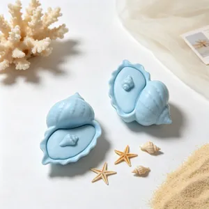 Ocean style shell storage jar silicone mold DIY aromatherapy candle holder gypsum ornament