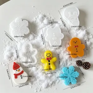 Christmas 3D Gingerbread Man Snowman Snowflake Silicone Mold DIY Craft Resin Baking Tool