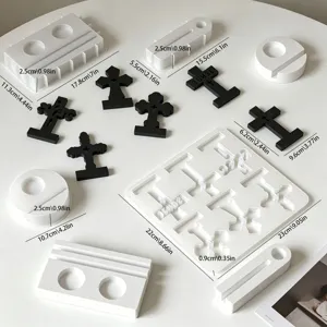 Silicone Cross Candlestick Mold Resin Gypsum Aromatherapy Base Mold DIY Craft Handmade Candle Holder Epoxy Casting Mold