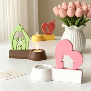 Moule en silicone pour base de bougeoir créatif, ensemble de déco de table romantique.