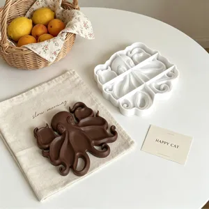 Octopus silicone tray mold marine style aesthetic desktop jewelry storage plate diy tool
