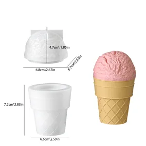 Detailed view of the ice cream cone silicone mold showing precise dimensions and structure.